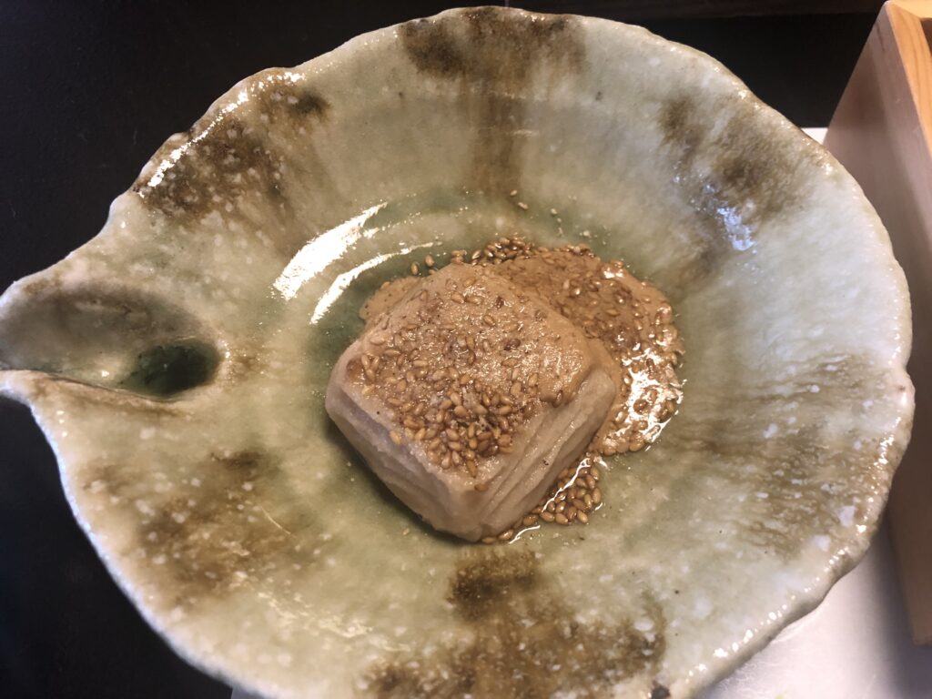 前菜の焼き胡麻豆腐